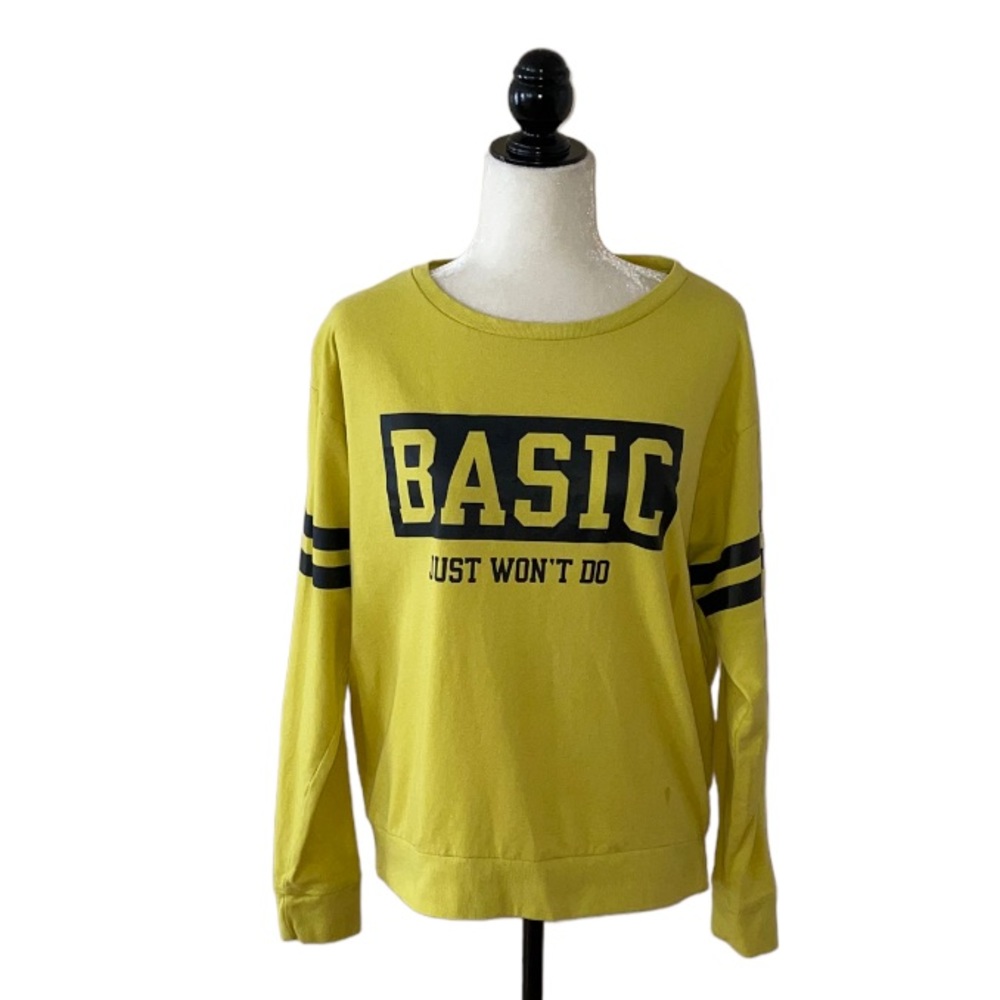 Basic Just Won’t Do Yellow Sweatshirt - image 1